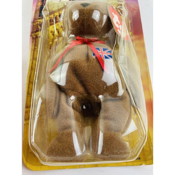Mcdonalds TY Beanie Baby Britannia The Bear RARE WITH Bend in Cardboard 1999 - Picture 5 of 12